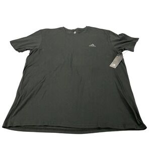 Adidas Mens Small Logo Tee Black Grey ADVR2002 Short Sleeve T-Shirt 2XL NWT